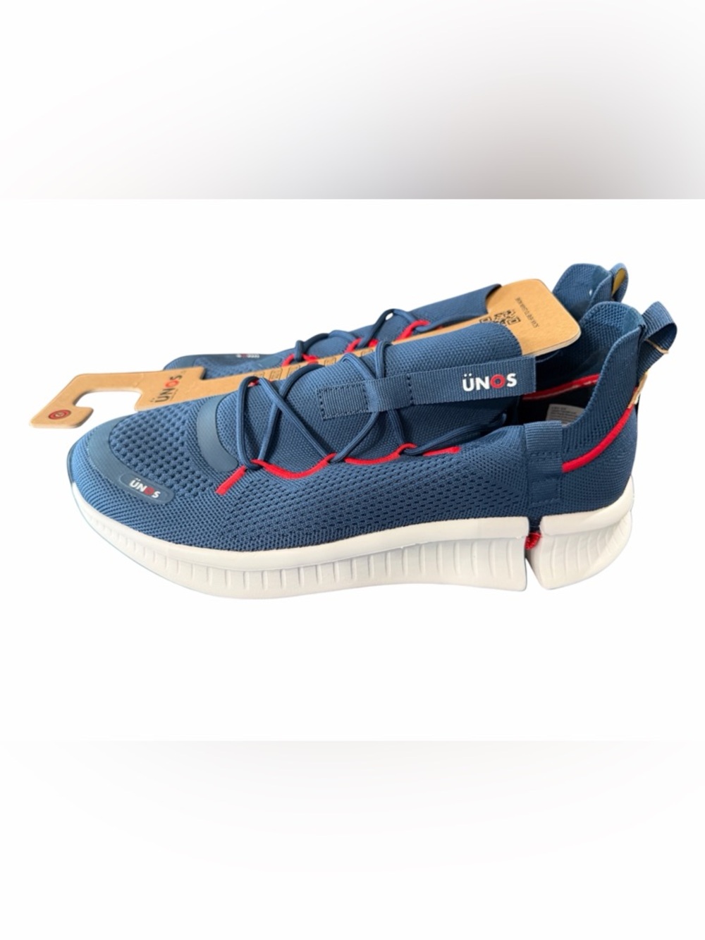 UNOS Slip On Sneakers Navy Blue Red Comfort Shoes Unisex Mesh